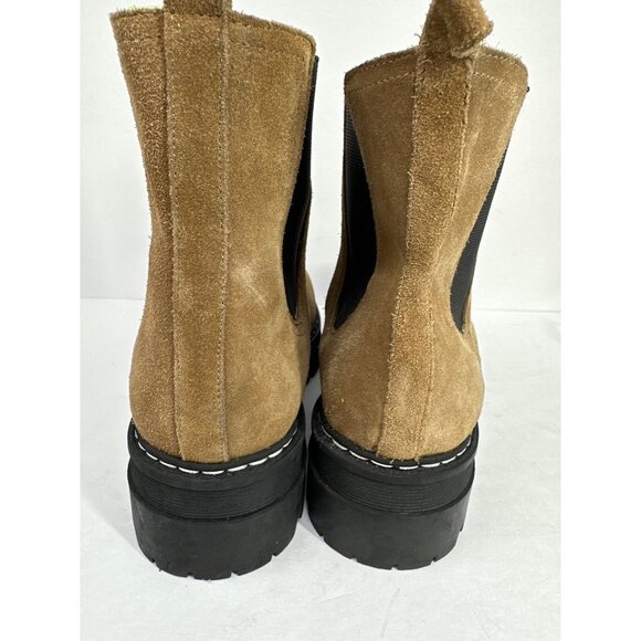 Marc Fisher LTD Privi Booties Women’s 9.5 Tan Leather Ankle Boots 2" Lug Sole - Picture 6 of 11